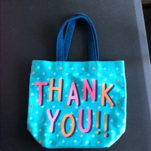 Mini canvas thank you bag- NWOT